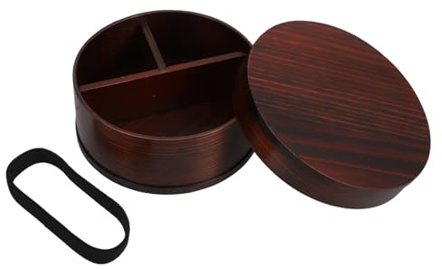 VERDANVERSE Vintage Wooden Lunch Box Bento Storage Container with Large Capacity and Portable Design for Picnics and Outdoor Activities Reusable Japanese Style Bento Box