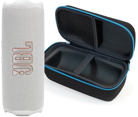 JBL Flip 7 - Set di altoparlanti Bluetooth e custodia rigida di alta qualità, colore: Bianco