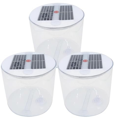 Linterna solar de camping portátil e inflable de 3 piezas con asa y válvula, impermeable, 1000 mAh, 4-10 h de luz blanca para pesca, tienda de campaña, picnic, barbacoa y actividades al aire libr