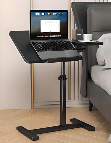 Kiss Me C Shaped Side Table, Height Adjustable,Narrow Laptop Desk
