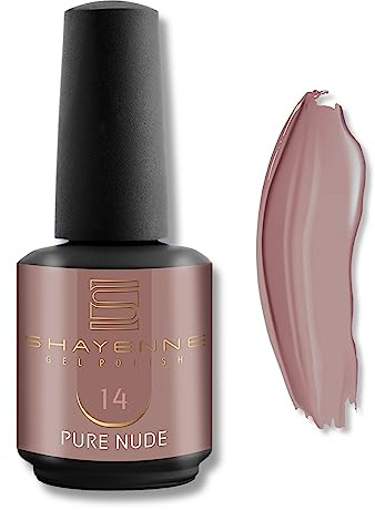 SHAYENNE UV LED Gel Nagellack 15ml – 14 Pure Nude – Langanhaltend & Hochglänzend – Für UV/LED Lampe – Maniküre & Pediküre – Made in Germany