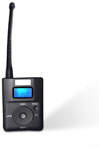 Transmisor FM digital estéreo portátil, alcance de 500 m, frecuencia de 60-108 MHz, con micrófono/entrada auxiliar, BL-5C a batería, para coche, casa y eventos al aire libre (negro)