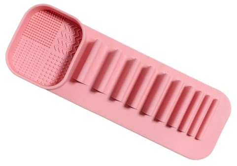 Support de maquillage, sèche-pinceaux, plateau en silicone de 20,7 cm, support mural, support multifonction, organiseur compact, fonction à séchage rapide pour fille, maman, épouse, salle de bain