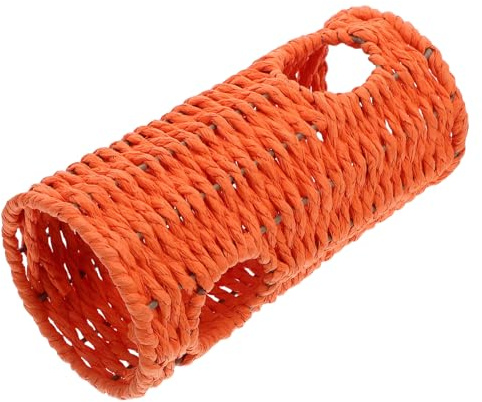 BESTonZON Túnel De Paja para Hámster Refugio Natural y Juguete De Escondite para Actividades Interiores Color Naranja Material Orgánico Seguro para Animales Pequeños