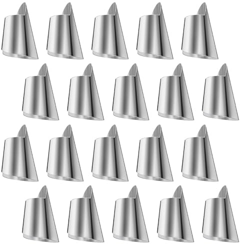 Baluue Protector de Dedos Cubierta Resistente y Segura Herramienta para Pelar y Cortar Verduras de Acero Inoxidable 20piezas para Cocina