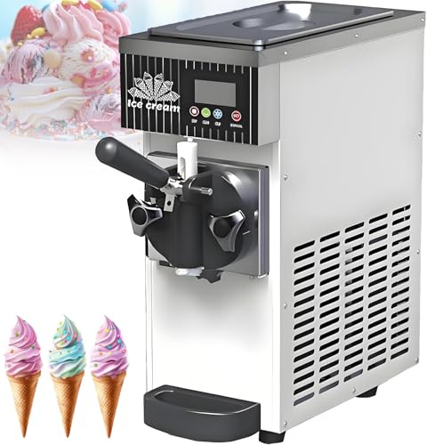 GLBMXDD Machine à Glace à l'italienne de comptoir,sorbetière pour la Maison,rendement de 4 à 5kg/h,écran LCD,pré-Refroidissement,Nettoyage Automatique,Facile à Utiliser pour des Desserts Maison Cream