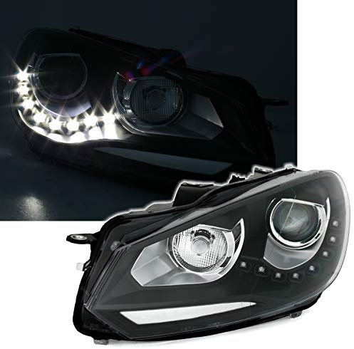 Scheinwerfer Set in Schwarz mit LED Tagfahrlicht TFL LWR H7