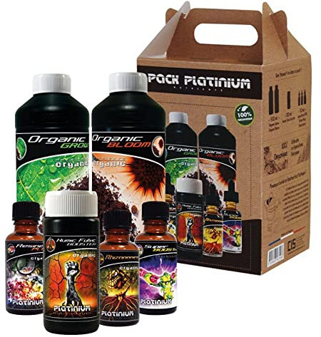 Engrais - 500ml x2 + 100ml x1 + 30ml x3 - Starter Pack Organic - Croissance et floraison - Platinium Nutrients