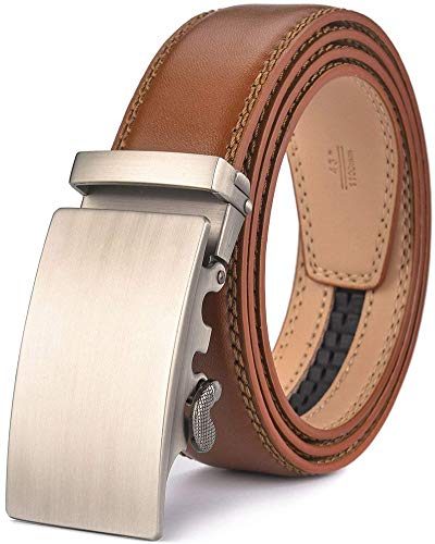 Nelbons Ceinture à cliquet pour hommes, ceinture à boucle automatique pour hommes, largeur 35 mm,1 3/8, taille ajustable