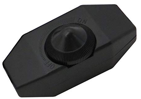 LED Dimmer (Schnur-Drehdimmer) 1-60 Watt Stufenlos Dimmbar für Leuchtmittel - Dimmschalter Schnur-Zwischendimmer Geräuschlos (Schwarz - Zur Selbstmontage)