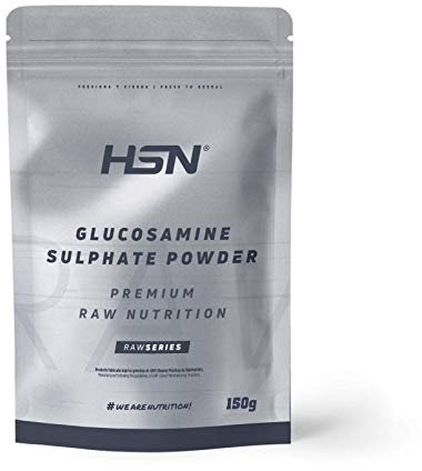 Glucosamina en Polvo de HSN | 150 g = 300 Tomas por Envase de Sulfato de Glucosamina 2KCl por Dosis Diaria | 100% Puro Sin Añadidos | No-GMO, Vegano, Sin Gluten