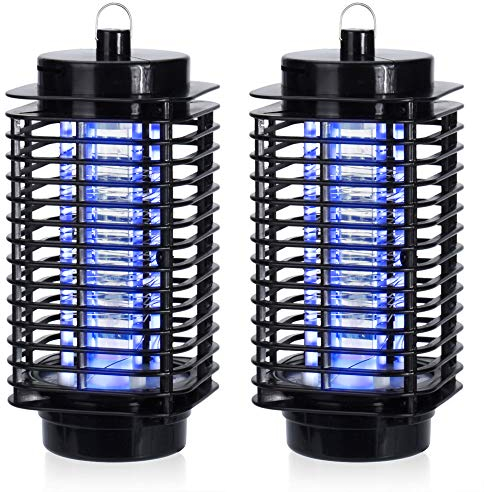 MONZANA® 2 Pack Lámparas Matainsectos Antimosquitos Luz LED UV Matamoscas Eléctrico Interiores Exteriores 25 m²