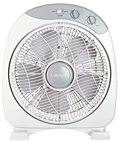 Lauson AFF110 Ventilador de Mesa o Suelo, 30cm de Diámetro, Potencia de 50W, 3 Velocidades, 5 Hélices, Regilla Giratoria, Temporizador 120min