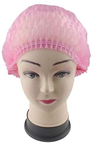 HOT BARGAINS Disposable Hair Nets, Non-Woven Bouffant Caps, Pack of 100, Pink