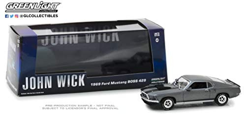 Greenlight 1969 Ford Mustang Boss 429 John Wick 1:43 Diecast Modellauto Sammlerstück, ab 14 Jahren