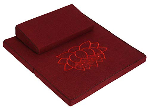 Chair cushion Große Zafu and Zabuton Meditationskissen,Quadrat Handgefertigten Meditationsmatte,Tragbar Faltbare Bodenkissen Outdoor Kokosfaser Leinen Yogakissen