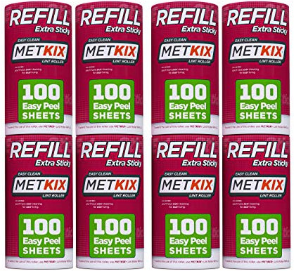 Metkix Refill for Metkix Lint Rollers 8 Pack (Total 800 Sheets)