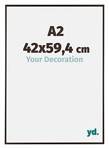 Your Decoration - Bilderrahmen DIN A2 42x59,4 cm - Antrazit - Bilderrahmen aus Kunststoff mit Acrylglas - Antireflex - DIN A2 42x59,4 Rahmen - Evry