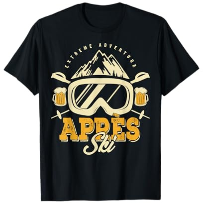 Apres-Ski-Party-Outfit, Bier und Getränke nach dem Skifahren, den Bergen T-Shirt