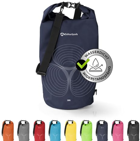#DoYourOutdoor Dry Bag Tasche | Wasserdichter Rucksack | Wasserfester Beutel & Packsack | 2L 5L 10L 20L 30L Drybag in 2 Styles und vielen Farben | Ideal für Boot, Kajak, Angeln und Camping