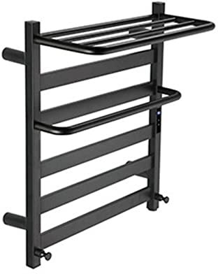 WRJAHCG Termoarredo Bagno,Scalda Bagno da Muro Scaldasalviette Elettrico con Ripiano 200w Scaldasalviette Elettrico con Termostato Asciuga Elettrico Portatile 460mm*500mm*270mm,Nero