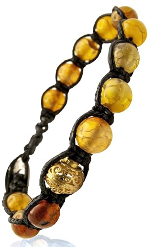 Samsara Buddhistiskt tibetanskt armband – shamballa med draksten – vaxad bomullstråd, Taglia unica, Bomull Sten, draksten
