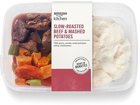 Amazon Kitchen, Slow Roasted Beef & Mashed Potatoes, Single Serve Meal, 12 Oz