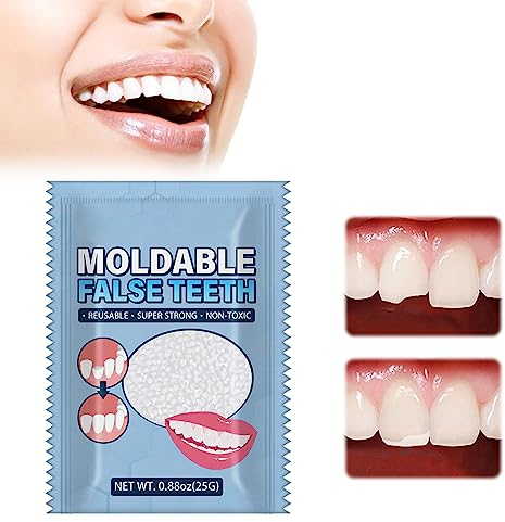 Provisorischer Zahnersatz, Zahnersatz Prothese, Temporäres Zahnreparaturset, Temporäre Zahnreparatur Kit, Vampire Gefälschte Zahnersatz, für Halloween, Cosplay, 25g