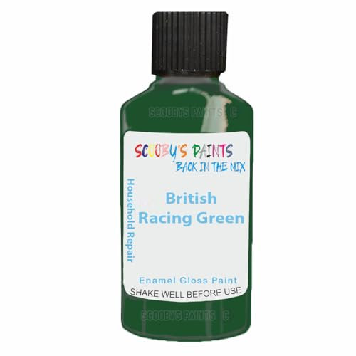 SCOOBYS PAINTS BACK IN THE MIX Enamel Touch Up Paint 30ml For Kitchen Appliances & Bathroom (British Racing Green)