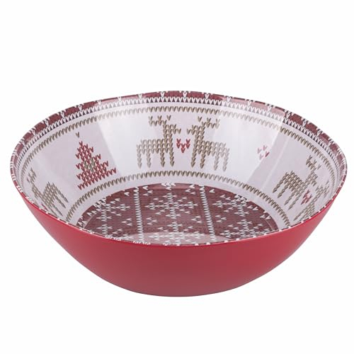 Villa d'Este Home Tivoli Ensaladera de melamina Ø 30 cm efecto punto Knit