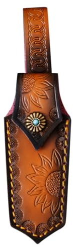 MiOYOOW Messerscheide, Taschen Messer Scheide, 5,5 Zoll Taschenmesser Tasche Klappmesser Scheide, Ledermesserhülle mit Loch Zum Aufhängen Des Gürtels für Camping Jagd