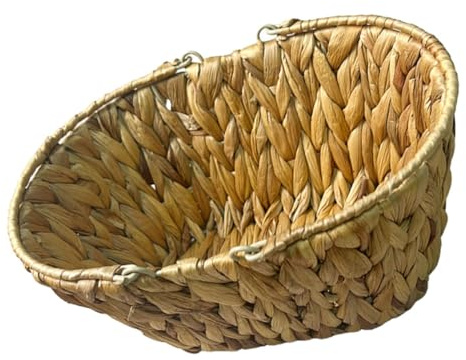 DECHOUS Cestino Portaoggetti Intrecciato con Manico, Organizer da Scrivania e Contenitore di Stoccaggio per Frutta e Snack, Cesto Vario per Casa e Cucina