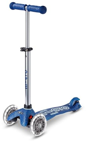 micro™ Mini micro Deluxe Fairy Glitter LED | Höhenverstellbar | Das ORIGINAL | Kinderroller ab 2 Jahren | Inklusive LED Rollen | Jungs & Mädchen 2-5 Jahre | Weiche Lenkung durch Gewichtsübertragung, Lenker millimeterverstellbar, leicht, PU-Rollen mit Induktion, Swiss Design