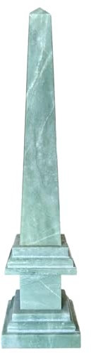 CBAM Obelisco de mármol verde claro, 40 cm