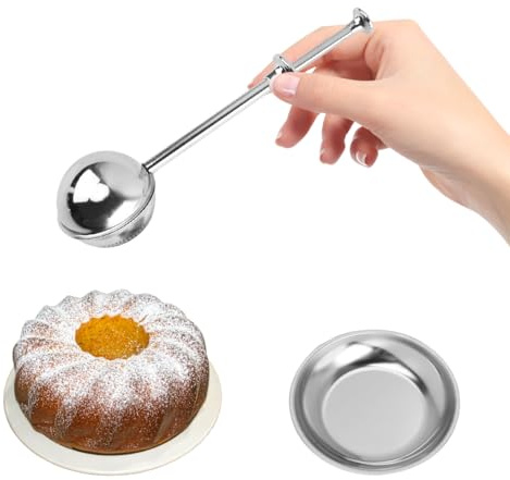 Koonafy Flour Sifter, Flour Duster for Baking, 304 Stainless Steel One-Handed Operation Baking Sifter Flour Dispenser Shaker Dusting Wand for Sugar Flour, Spices, Tea Strainers (A)