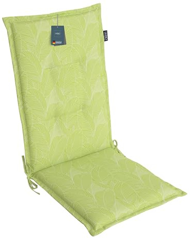 LILENO HOME Cuscino per sedia da giardino [set da 1 – sedia con schienale alto] in foglie verde – Comodo cuscino per sedie da giardino – Cuscino per sedie da giardino e sedie pieghevoli