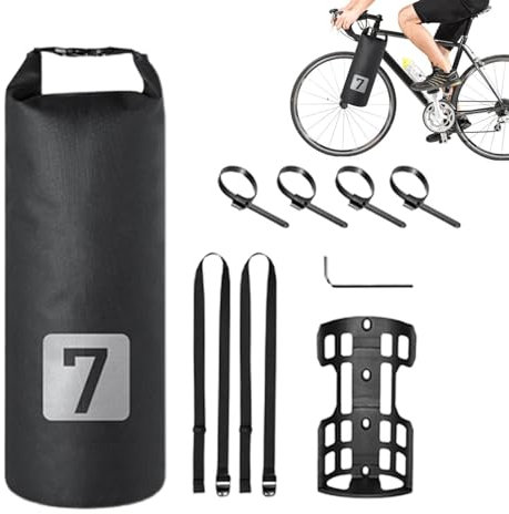 Qutalmi Packtaschen Fahrrad Gabeltaschen Fahrrad Set, Fahrradtaschen Wasserabweisende Rolltop Fahrradgabeltasche Gepäckträgertasche Für Gepäckträger Vorne Rennräder, Radfahren Im Freien