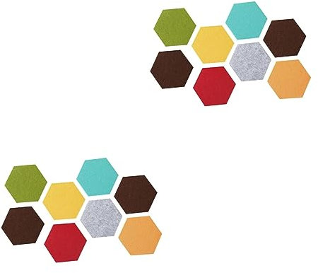 PLAFOPE 2sets Filz Wandaufkleber Sechseckform Bulletin Board Modernes Für Zuhause 8pcs * 2 Zufällige Farbe