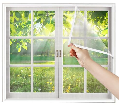 Küche Dachfenster Insektenschutz 85x105cm Weiß aus hochwertigem, Fliegengitter Fenster ohne Bohren