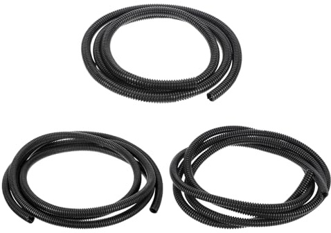 DMiotech 6.5 mm x 4 M, 9.5 mm x 4 M, 12.5 mm x 4 M, Assorted Wire Loom Split Tubing, Cord Protectors from Pet Flexible Conduit Cable Management for Office, Home, Garden, Black