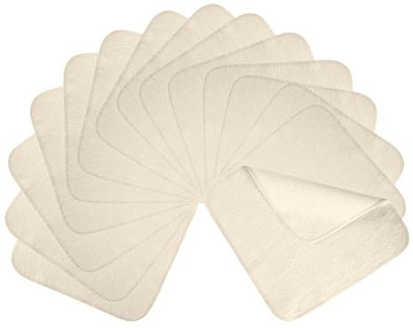 Einlagige Flanellwaschlappen aus Bio-Baumwolle - 15 Stück - Mehrweg Baby Waschlappen als Ersatz für Feuchttücher - Kleine waschbare mini Baumwolltücher