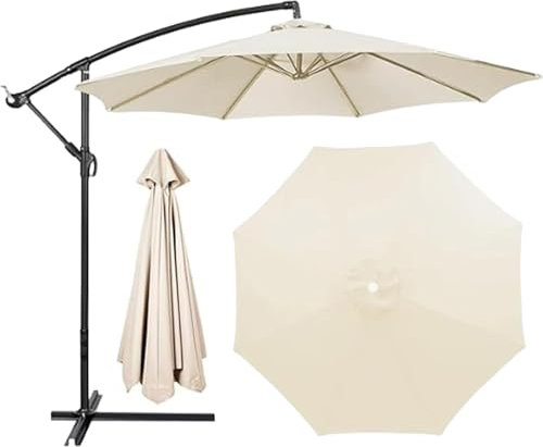 Generisch Funda de repuesto para sombrilla de patio de 2 m/2,7 m/3 m, 8 costillas/6 costillas, protección UV, cubierta redonda para playa y jardín, funda de tela de repuesto para sombrilla de patio (2