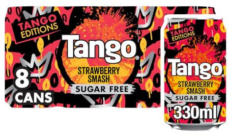 Tango Sugar Free Strawberry Smash 330ml, (Pack of 8)