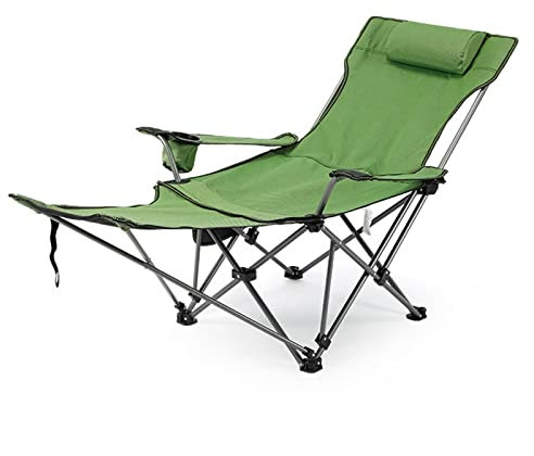 Klappstuhl 2 in 1 Klappbarer tragbarer Verstellbarer Liegestuhl mit Abnehmbarer Fußstütze für Camping-Angelpicknicks gut