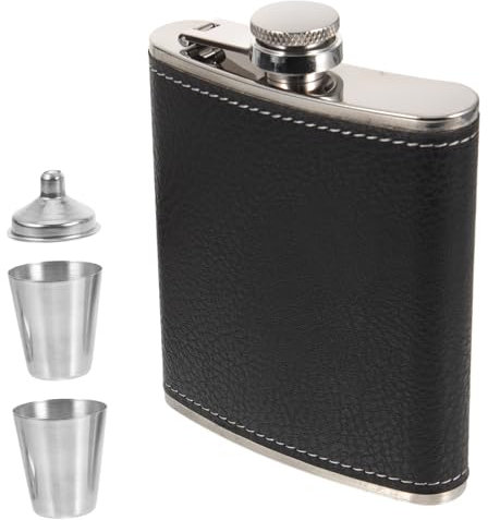 NAMOARLY 1set Flask Acciaio Inossidabile Portatile Per Liquori e Vino Fiaschetta Da Viaggio Per Attività All Aperto Design Con Coperchio Antileak e Stile Vintage Perfetta Per Escursioni e