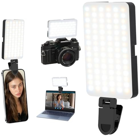 Selfie Licht Handy - 90 LED Wiederaufladbares Telefonfülllicht für Make-up, Kamerabild, Videokonferenzen, TikTok & Vlogs - Tragbares Telefonfülllicht für iPhone, Laptop, Kamera