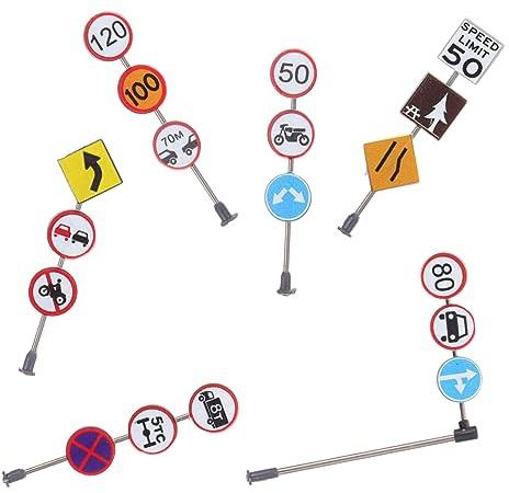 Beaupretty Panneau De Signalisation Miniature Plastique Jeu De Panneaux De Signalisation Routière Jouet Éducatif pour Garçon Fille