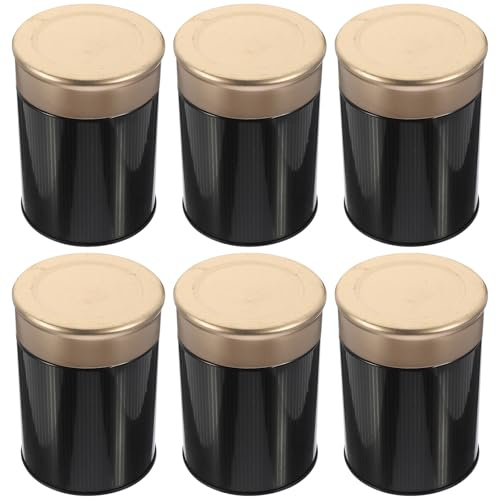 SMASOLO Lot de 6 Boites à Thé Vrac en Tôle Couvercles Portables Organisateur Thé Vintage pour Décoration Maison et Rangement en Vrac