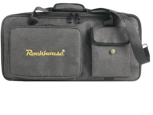 TDCuizent Tragbare Gitarrentasche für Effektpedale – große Kapazität, wasserdichte Oxford-Tuch-Tasche mit Reißverschlussfach (L)