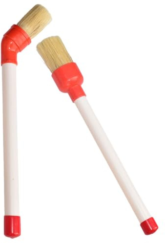 VINTORKY Brosse de Nettoyage des Pneus en Déplacement pour Entretien et Graissage 2pcs en Bois et Plastique Tête Ronde et Courbée pour Pneus Voiture